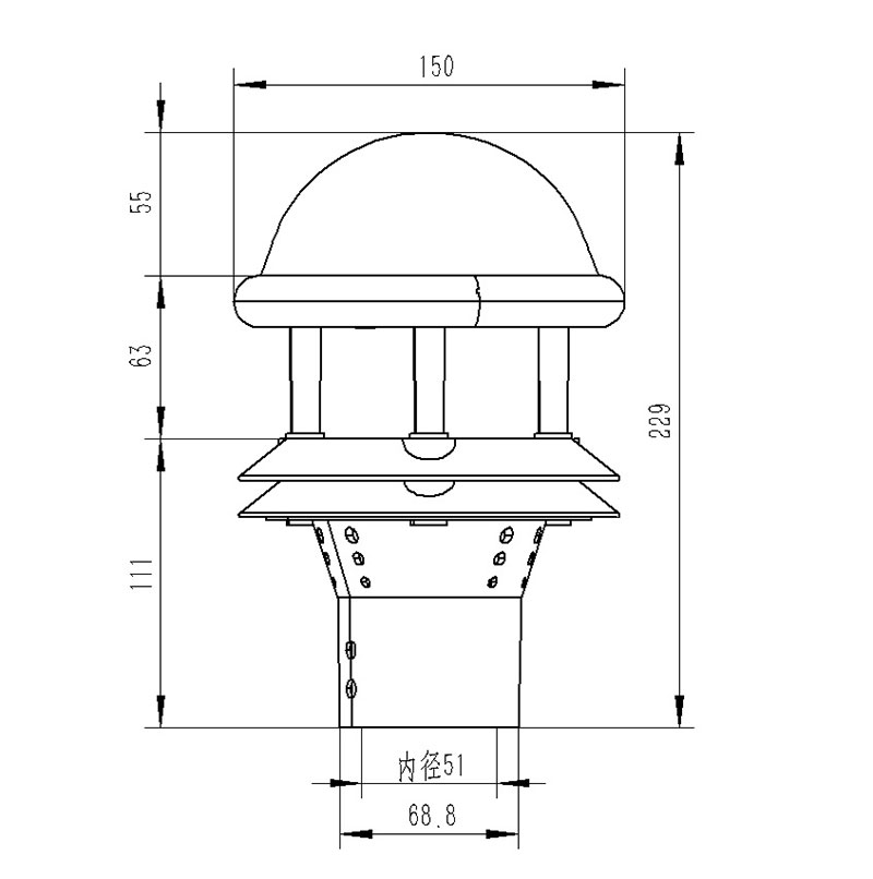 免維護(hù)雨量計產(chǎn)品尺寸圖